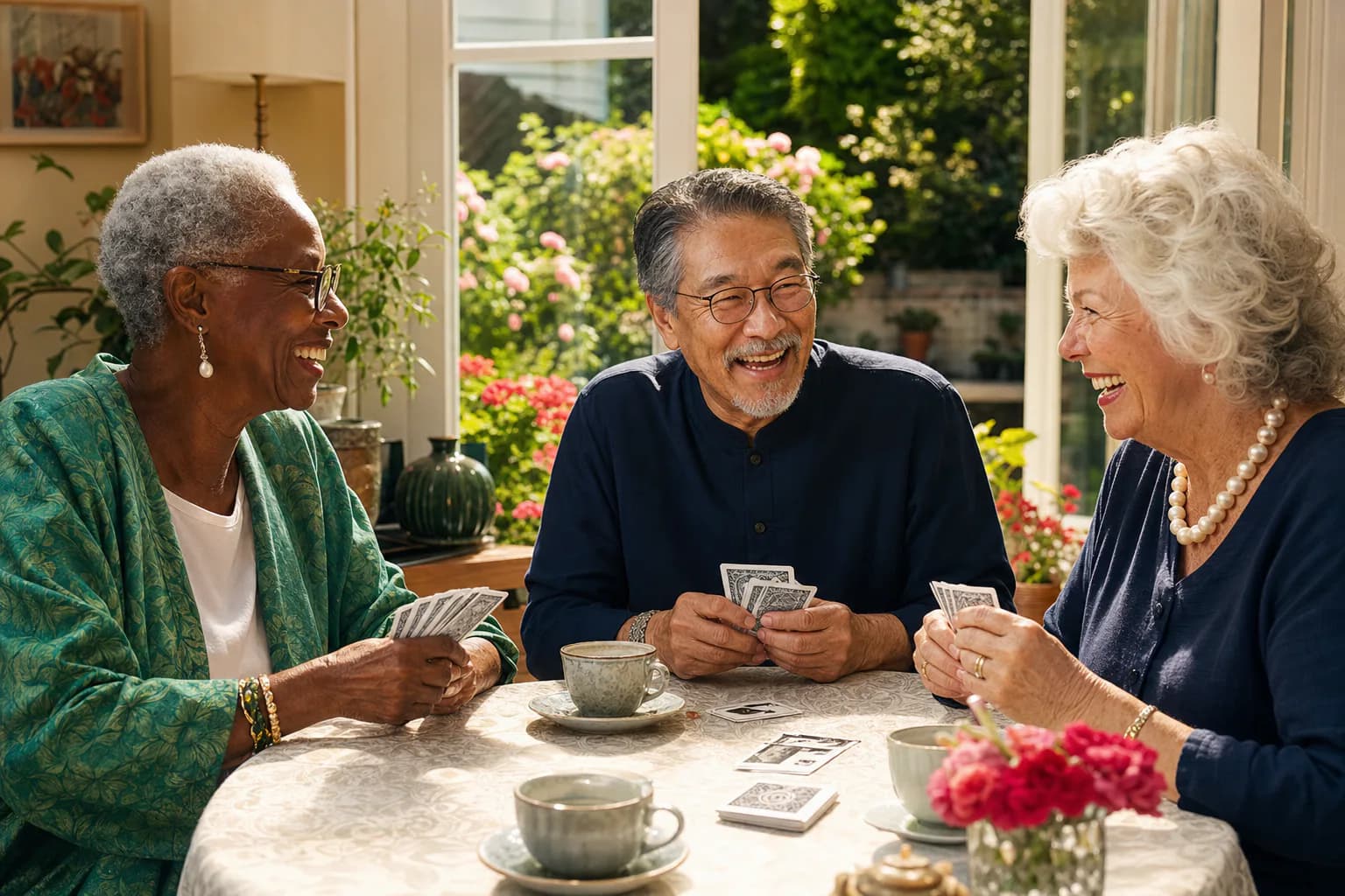 Older friends enjoying time together